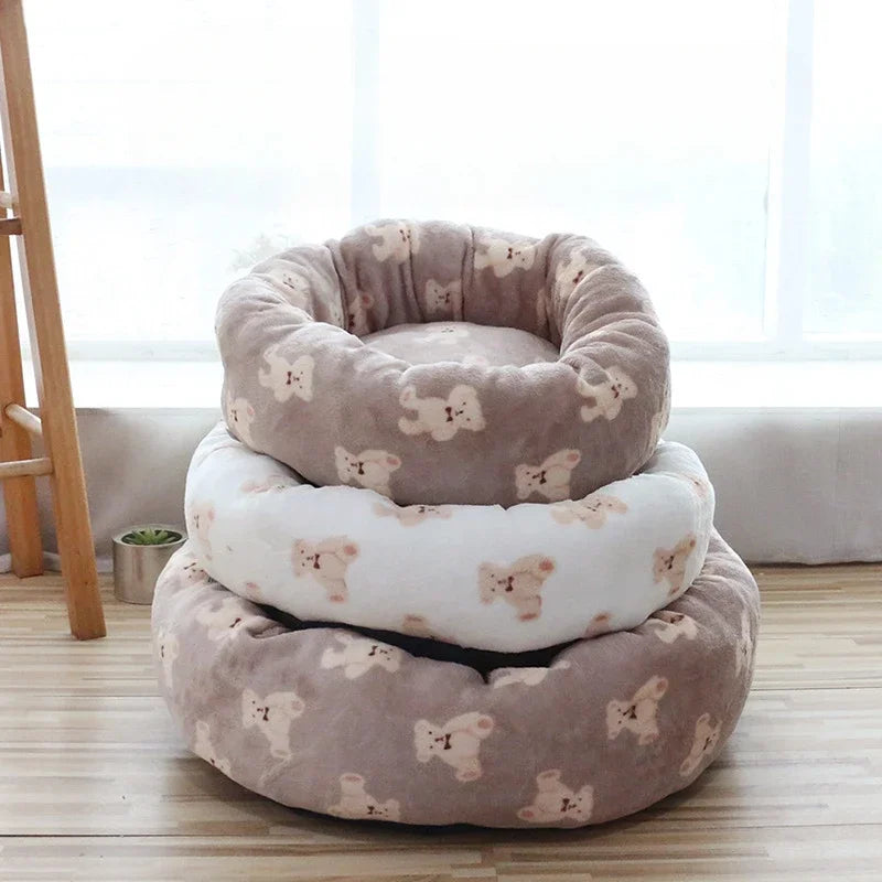 Soft, Warm, Calming Washable Plush Donut Pet Sofa Bed