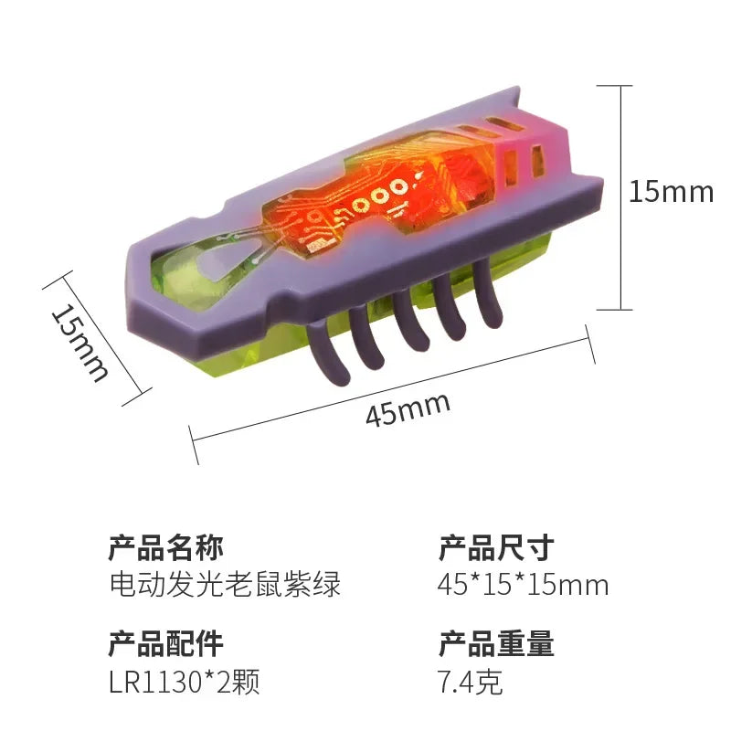 Interactive Electric Glowing Bug Toy Obstacle-Escape Beetle for Cats