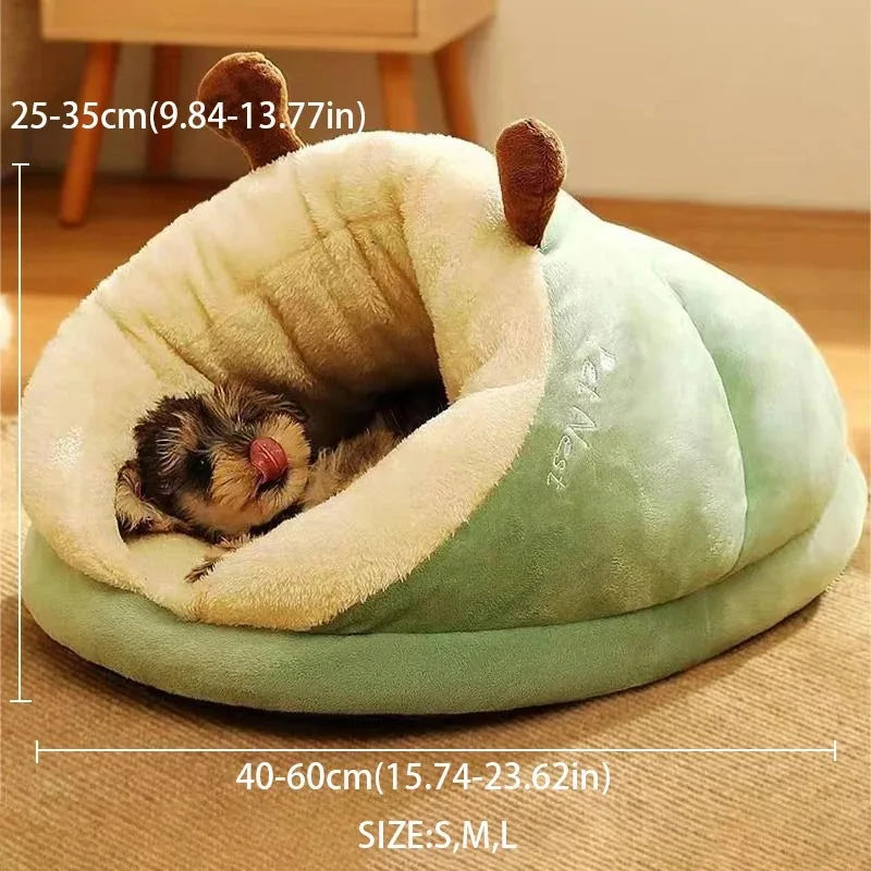 Cozy Slipper-Style Warm, Foldable & Washable House Pet Bed