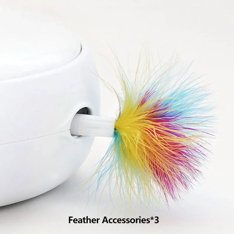 Smart Electric Cat Toy Interactive Turntable with Feather Teaser