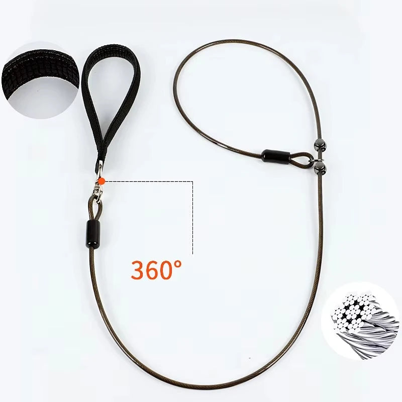 Adjustable Walking & Training Steel Wire P Chain Dog Leash