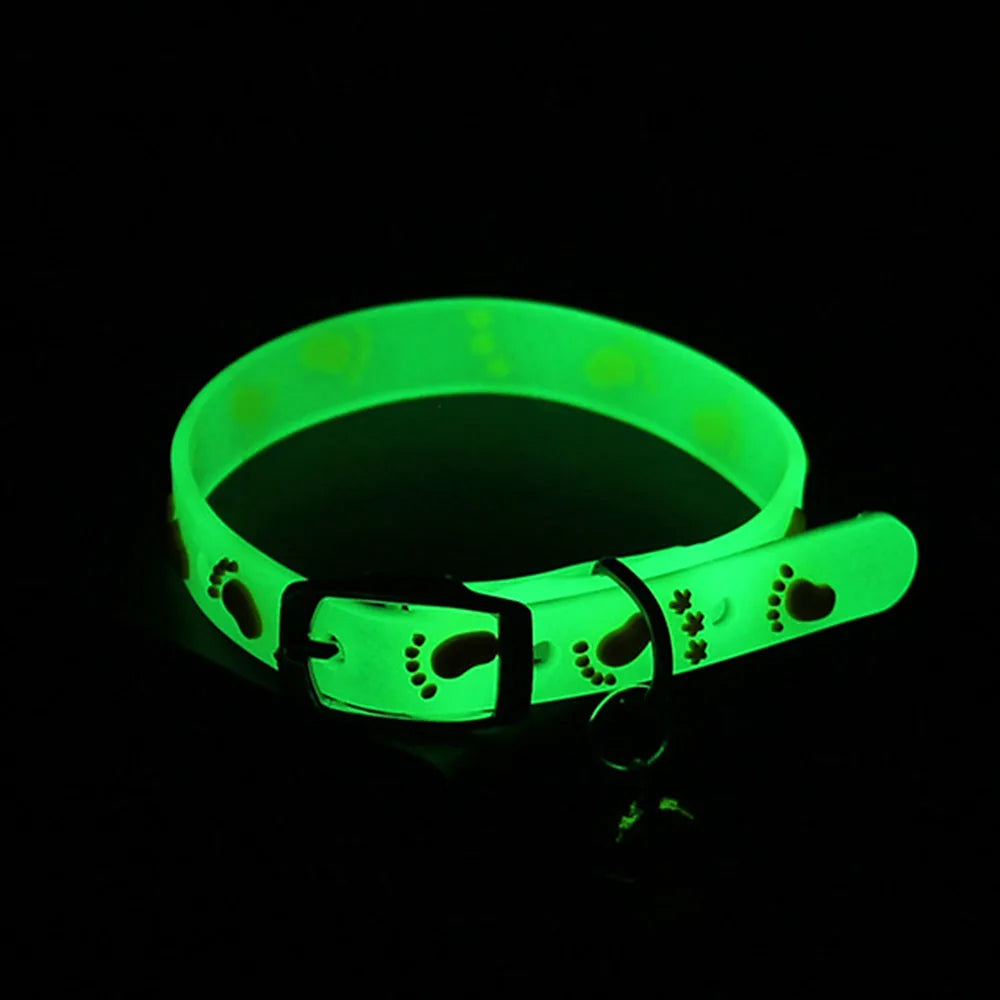 Glowing Anti-Loss Necklace Luminous Silicone Cat Collar