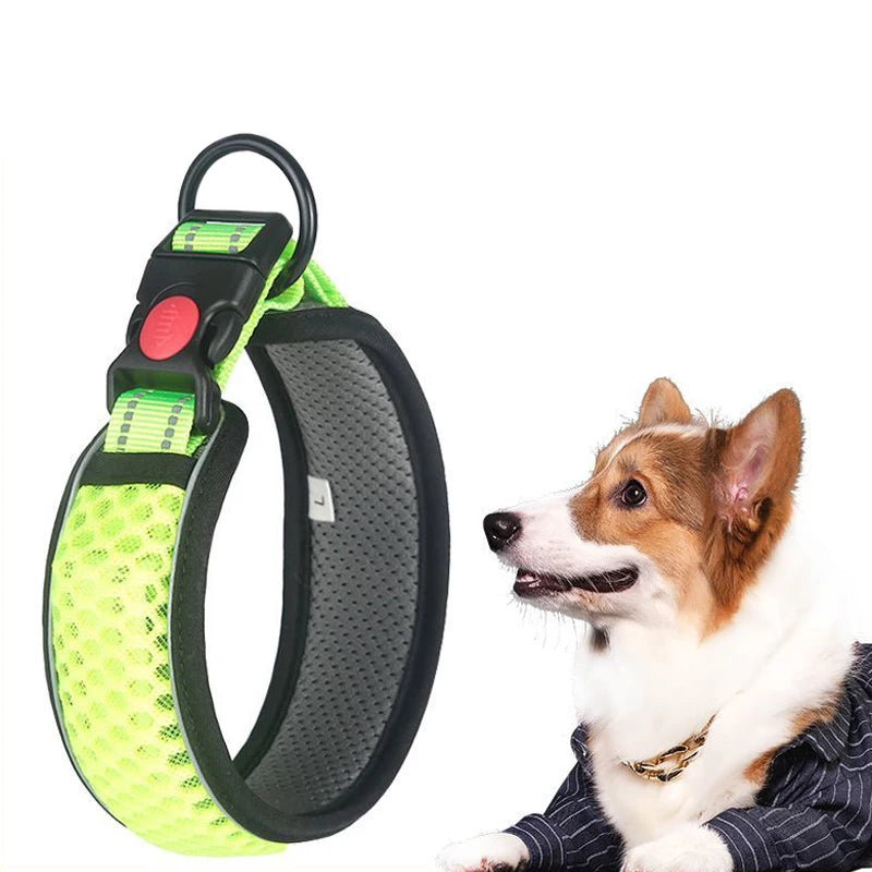 Soft Neoprene Padded Breathable Adjustable Reflective Dog Collar