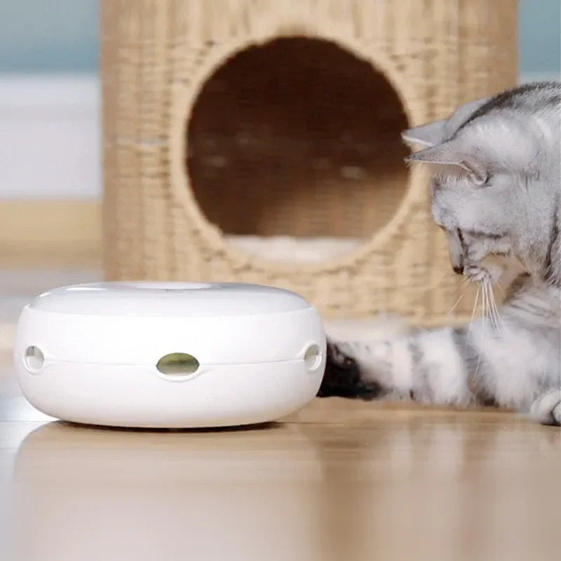 Smart Electric Cat Toy Interactive Turntable with Feather Teaser
