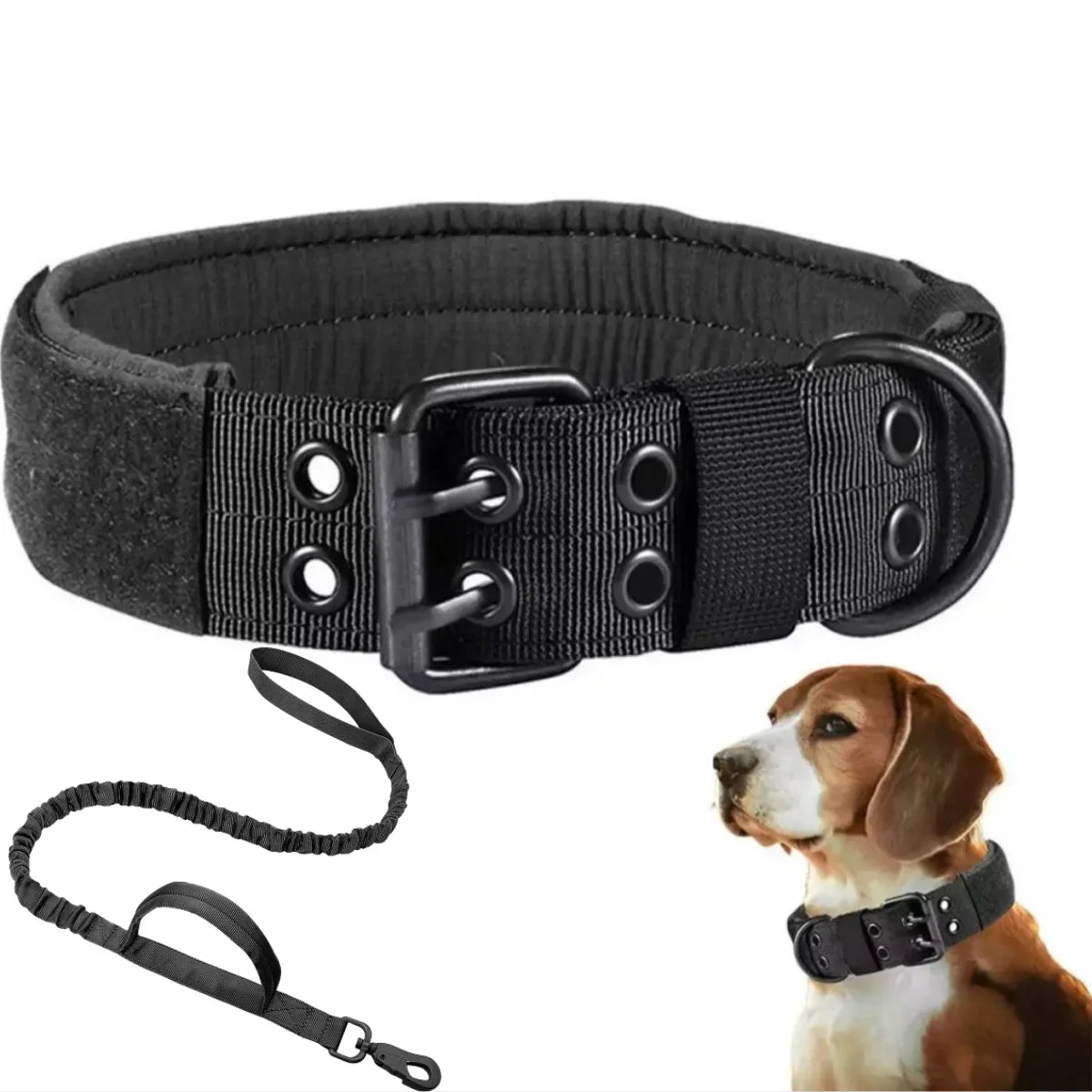 Adjustable Tactical Dog Collar with Double Buckle