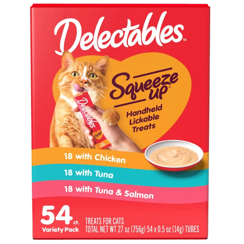 0.5 oz Each Squeeze Up Cat Treat Variety Pack
