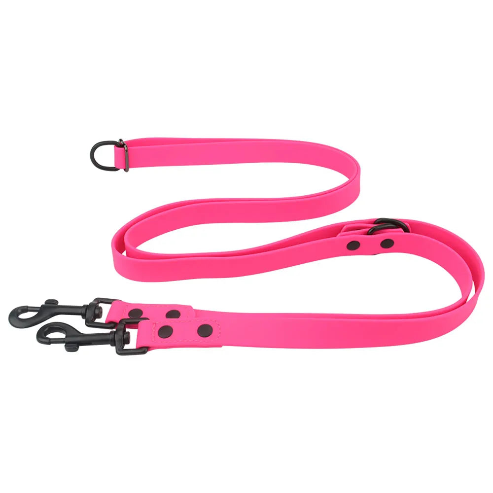Cross-Body Double-Headed Waterproof PVC Dog Leash