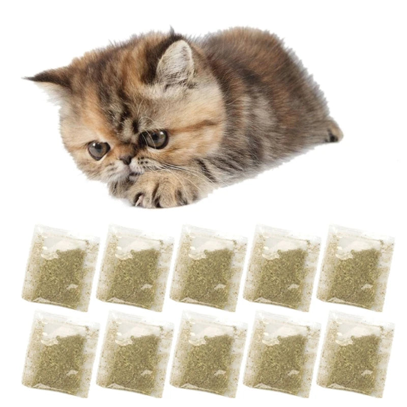 Fun Training Treats 10-Pack Natural Catnip Powder