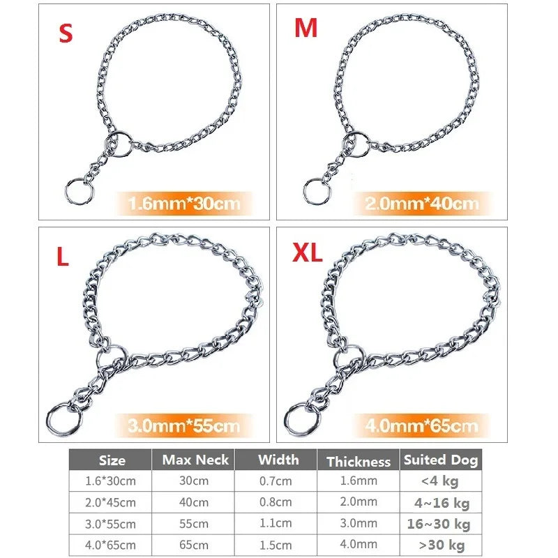 Durable Adjustable Stainless Steel Slip Chain Collar