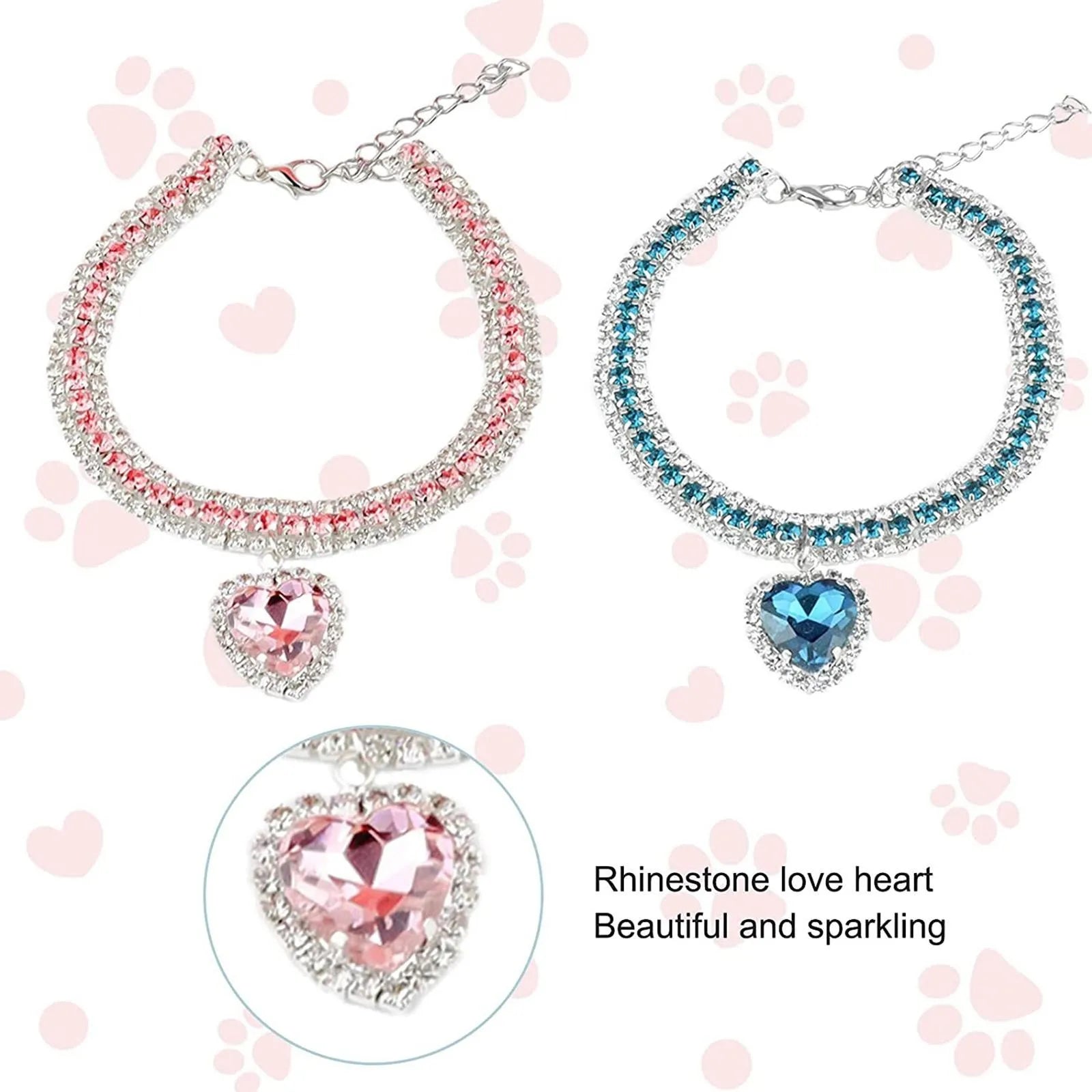 Crystal Pendant Rhinestone Diamante Pet Collar