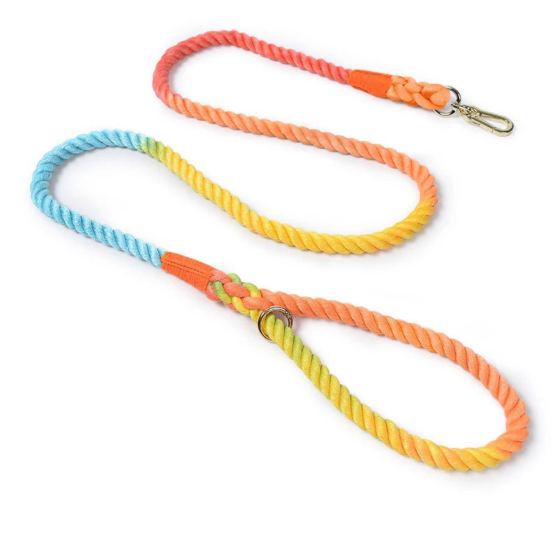 Multi-Function Hand-Woven Gradient Dog Leash