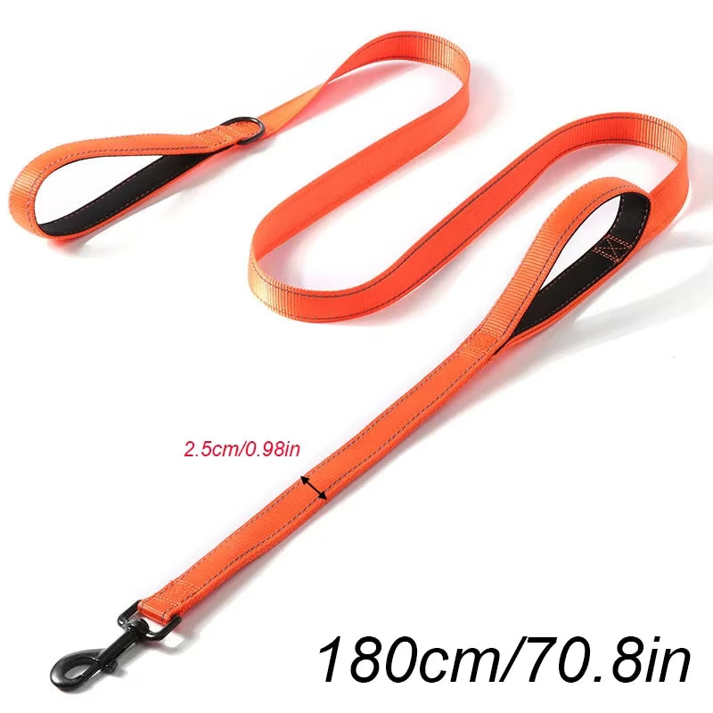 Double-Sided Reflective Safety 180cm Double Handle Dog Leash