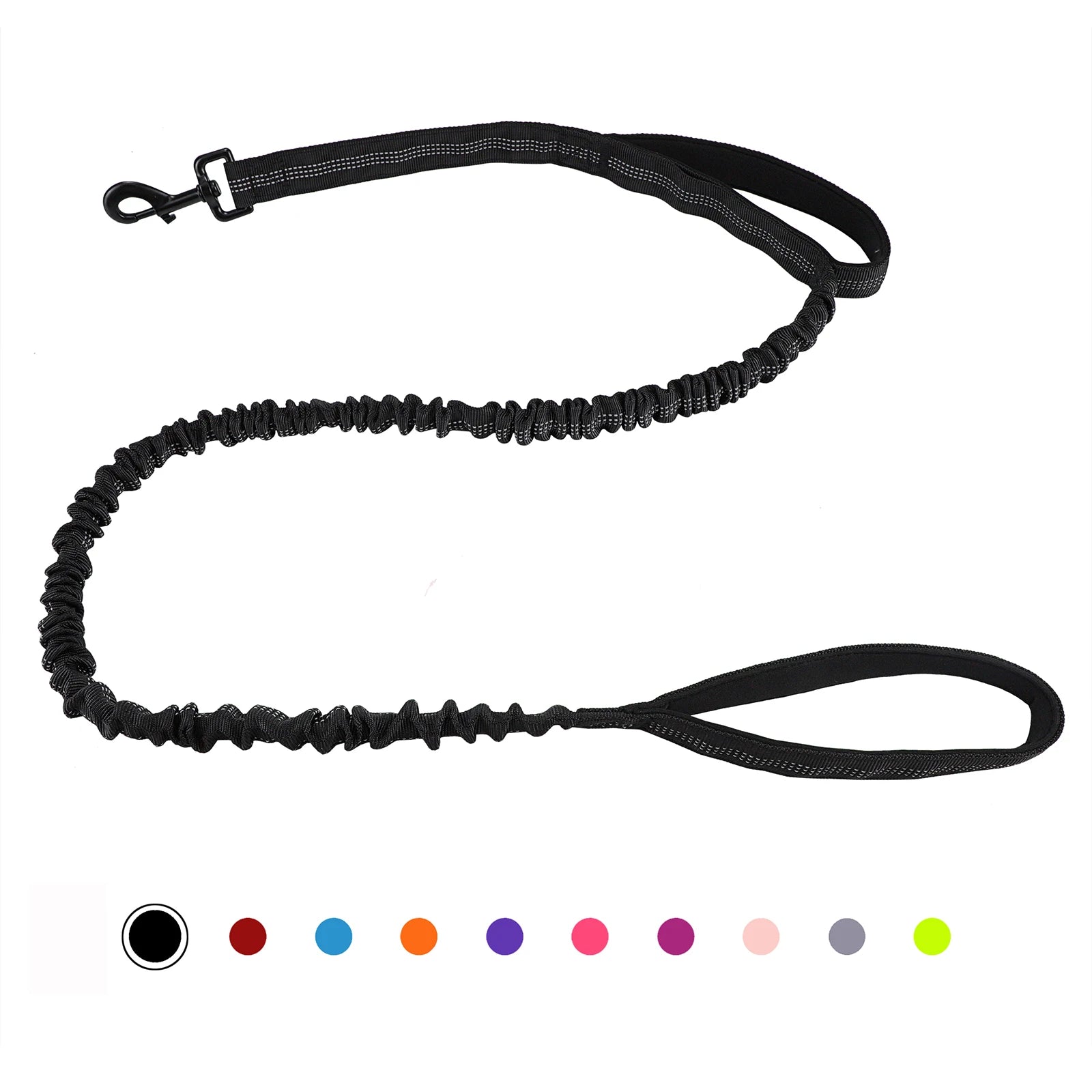 Shock Absorption and 2 Padded Handles Heavy Duty Bungee Dog Leash