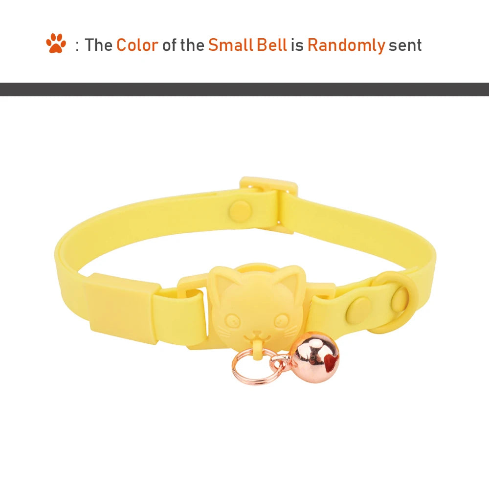 Adjustable Cartoon Design with Bell Waterproof PVC Cat Collar