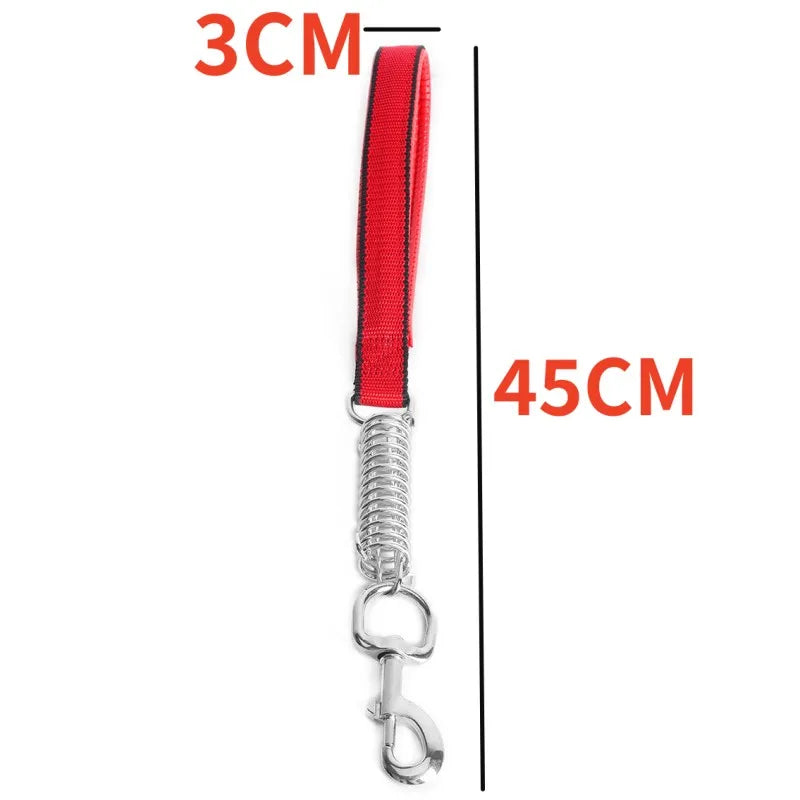 Durable Chew Spring Short Dog Leash with PU Leather Handle