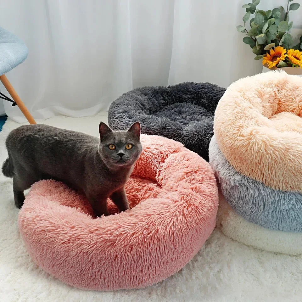 Round Cushion Ultra Soft Donut Cuddler Pet Bed