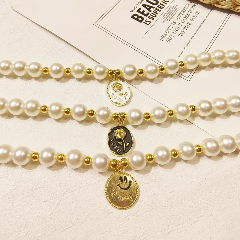 Rose Flower Adjustable Pearl Cat Collar