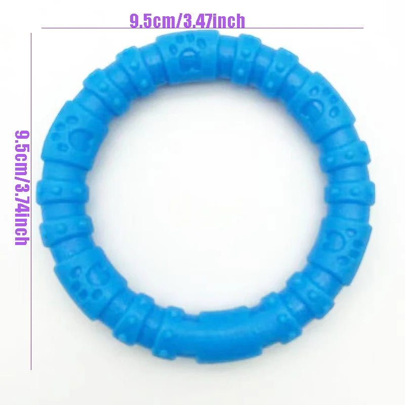 Interactive Rubber Toy Bite-Resistant Bone & Ring for Small Dogs