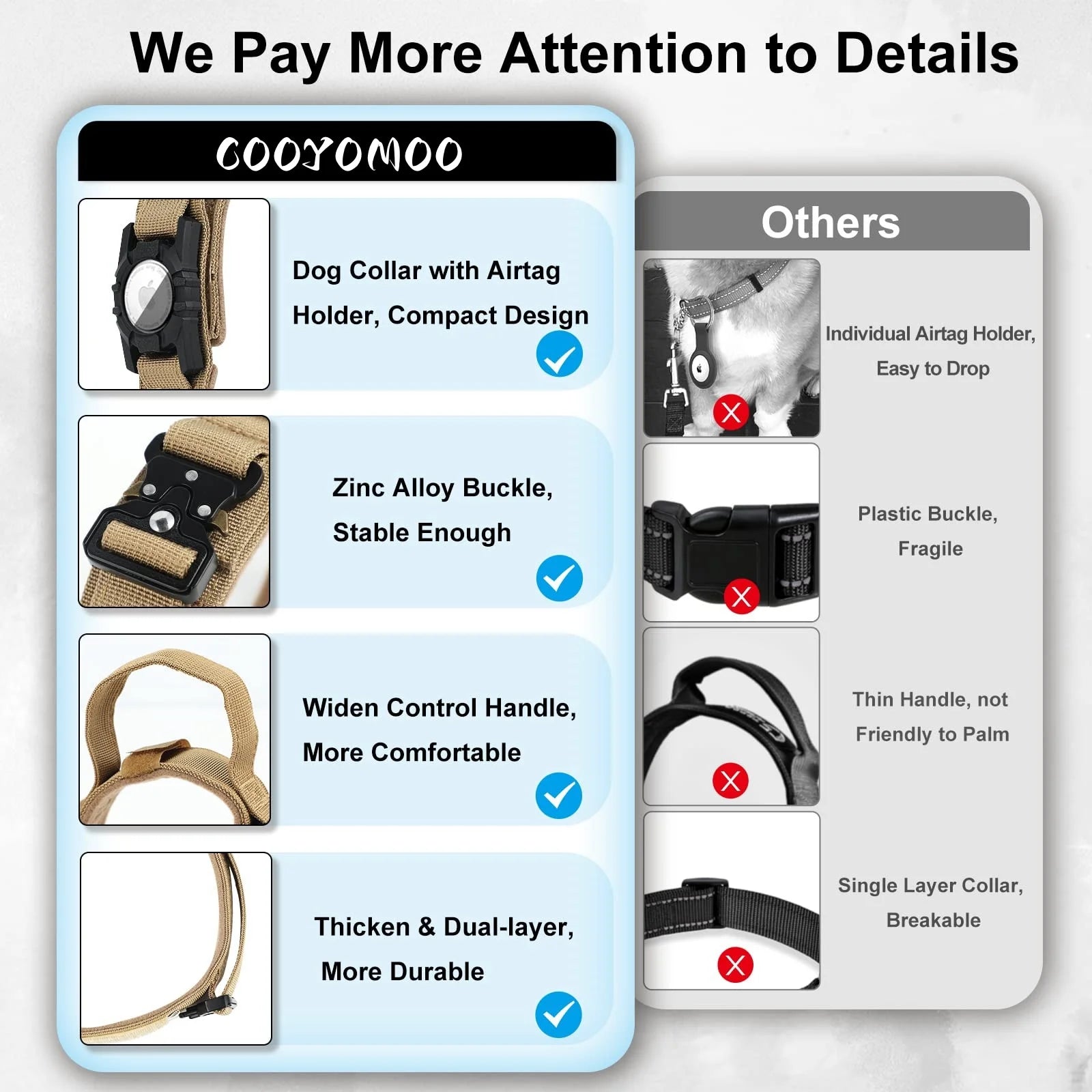Heavy-Duty Nylon Adjustable Tactical Dog Collar