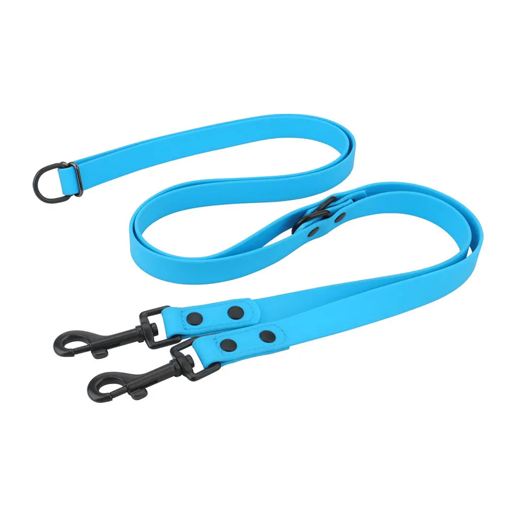 Cross-Body Double-Headed Waterproof PVC Dog Leash