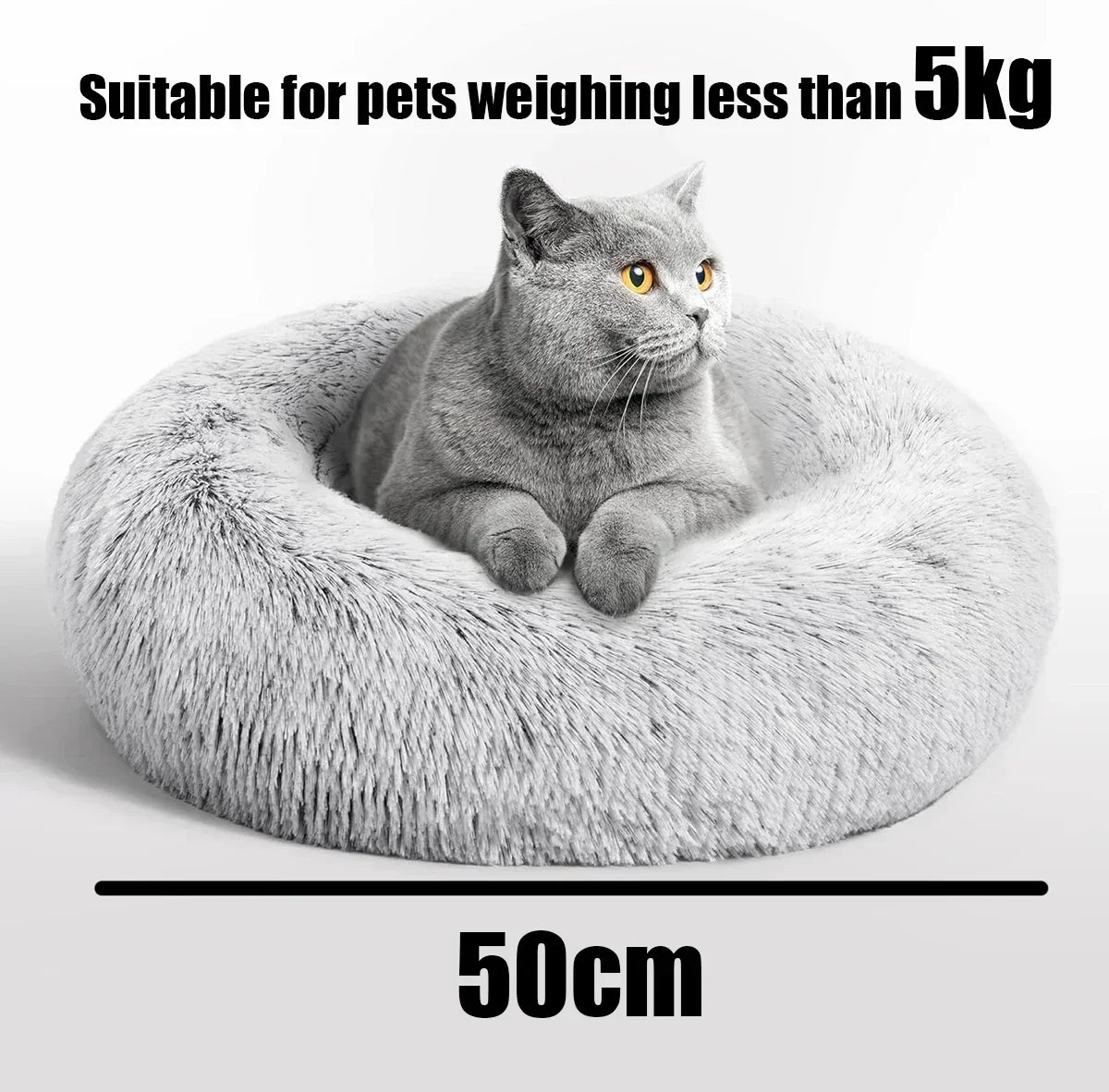 Soft Dark Gray 50cm Round Plush Pet Bed