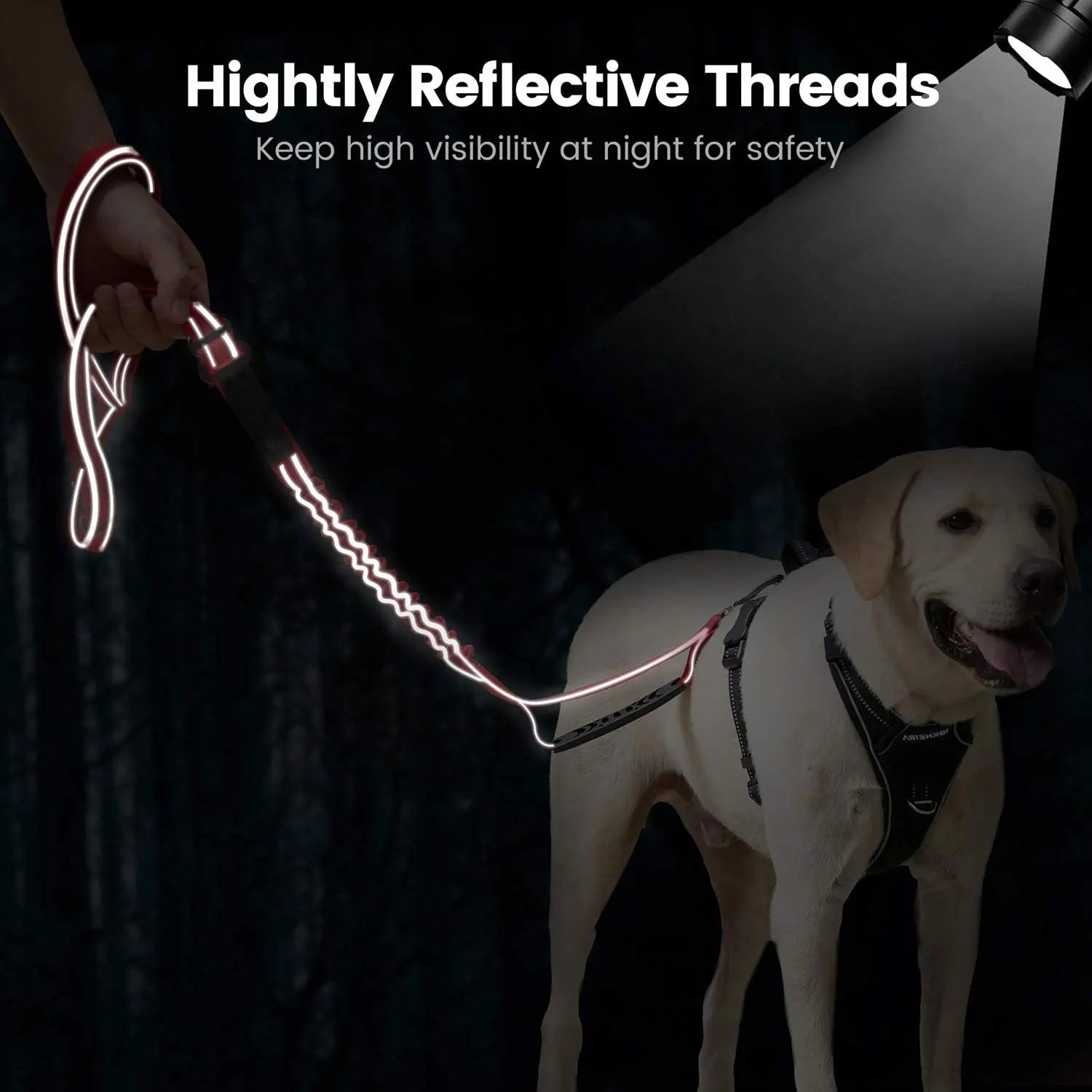 Multifunction Comfort Lead Double Handle Reflective Dog Leash