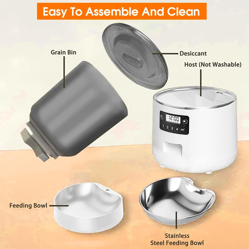 4L Pet Feeder Remote APP Control, Timed & Quantitative Feeding