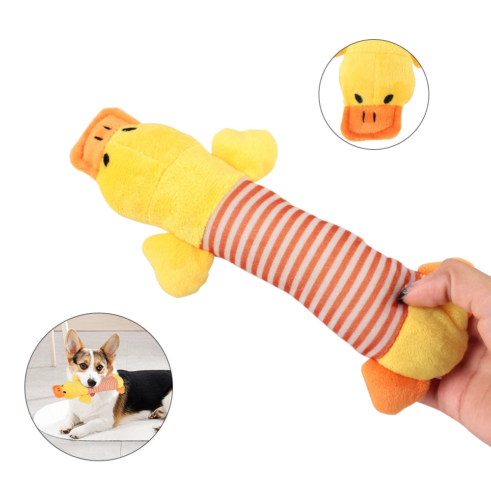 Plush Squeaky Toys for Dogs & Cats Elephant, Duck, Pig & More