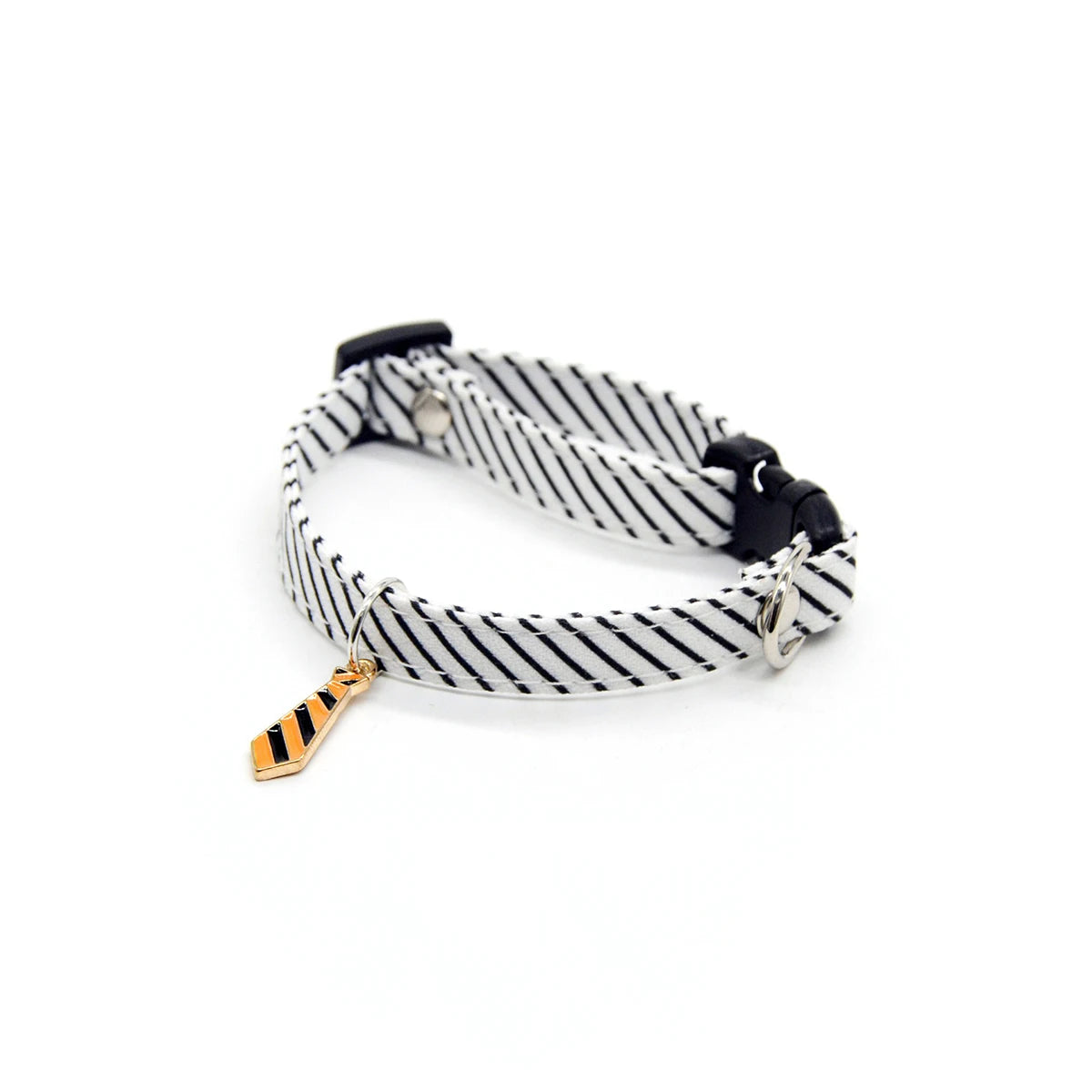 Soft Polyester Adjustable Striped Pet Collar