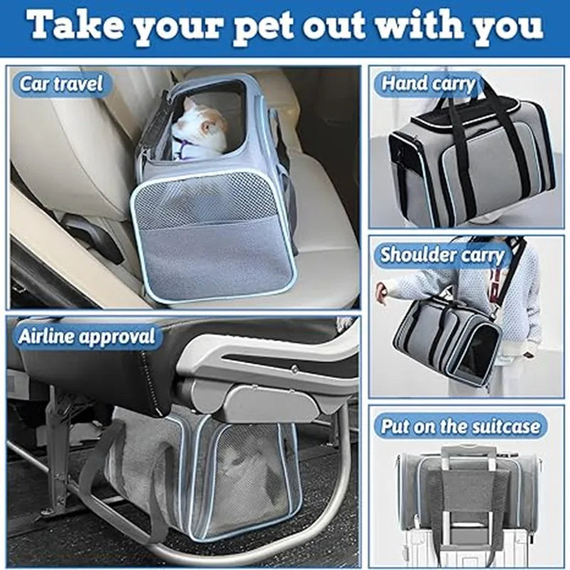Portable Pet Carrier Backpack Breathable & Foldable for Cats & Dogs