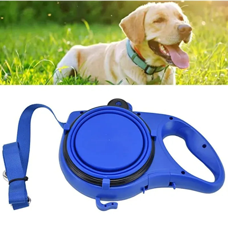 Portable Dog Walking Rope 3-in-1 Pet Leash with Water Bottle