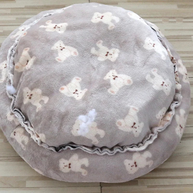 Soft, Warm, Calming Washable Plush Donut Pet Sofa Bed