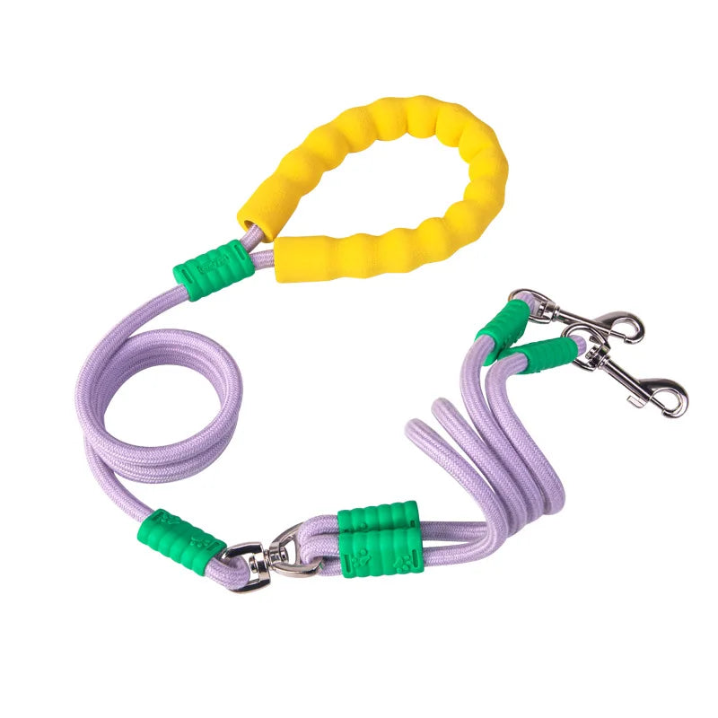 1.5m Double Elastic 2-Way Coupler Rope Dog Leash