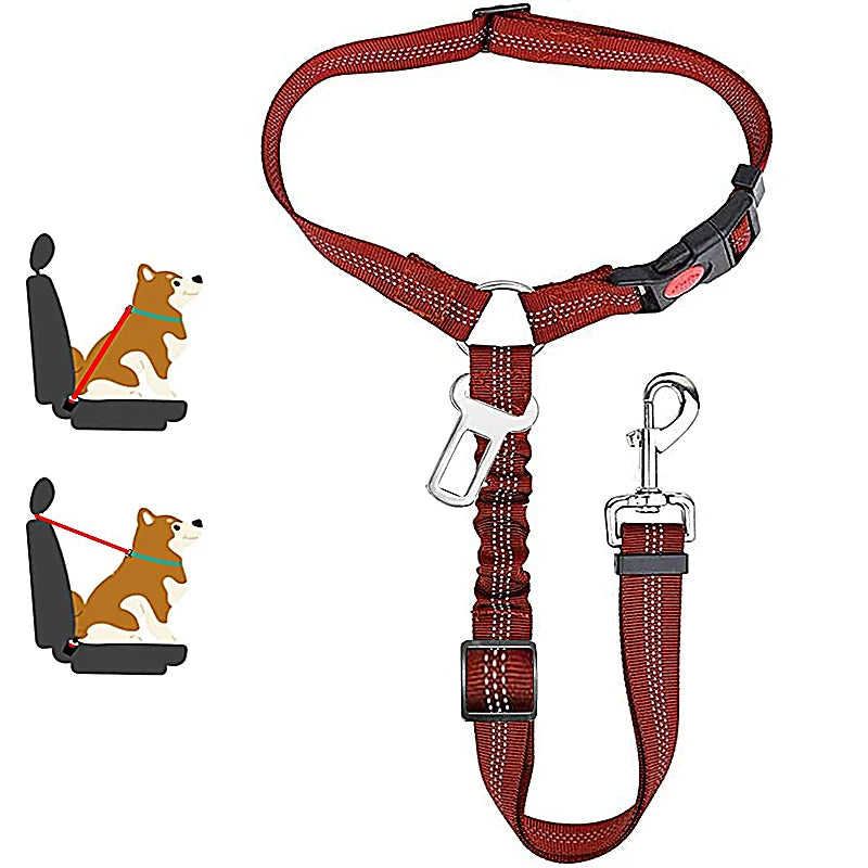 2-in-1 Adjustable Dog Harness Leash & Car Seat Belt