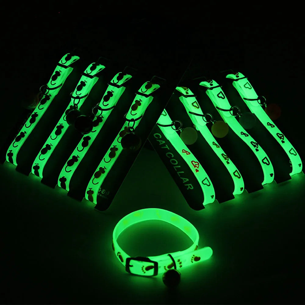 Glowing Anti-Loss Necklace Luminous Silicone Cat Collar