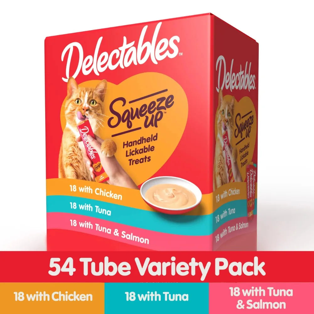 0.5 oz Each Squeeze Up Cat Treat Variety Pack