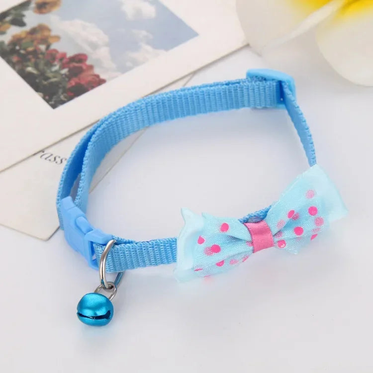 Adjustable Pet Collar with Cute Bow & Bell