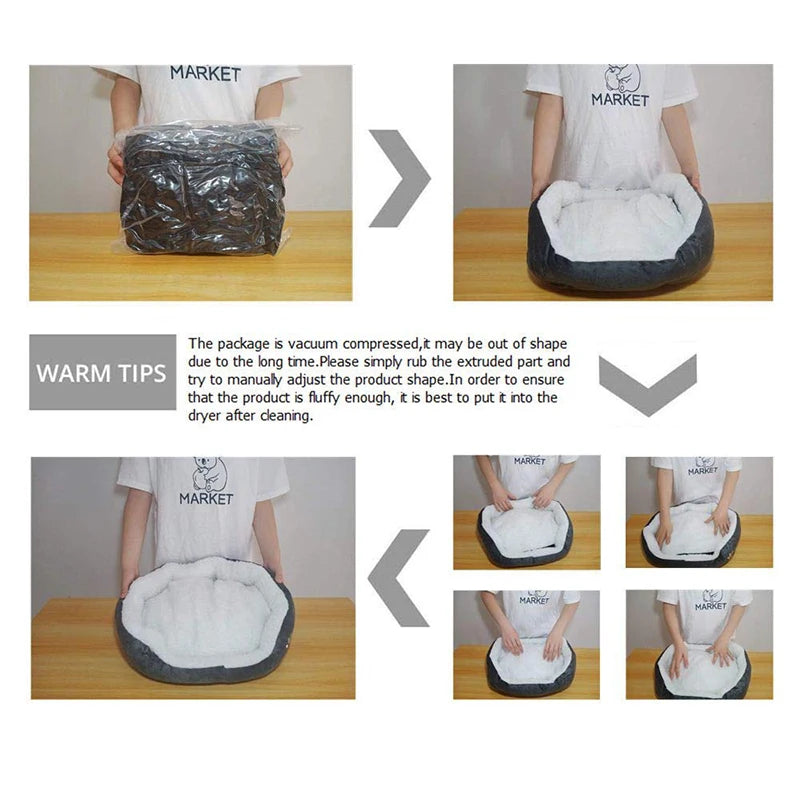 Thickened PP Cotton Cozy Pet Bed for Cats & Small Dogs