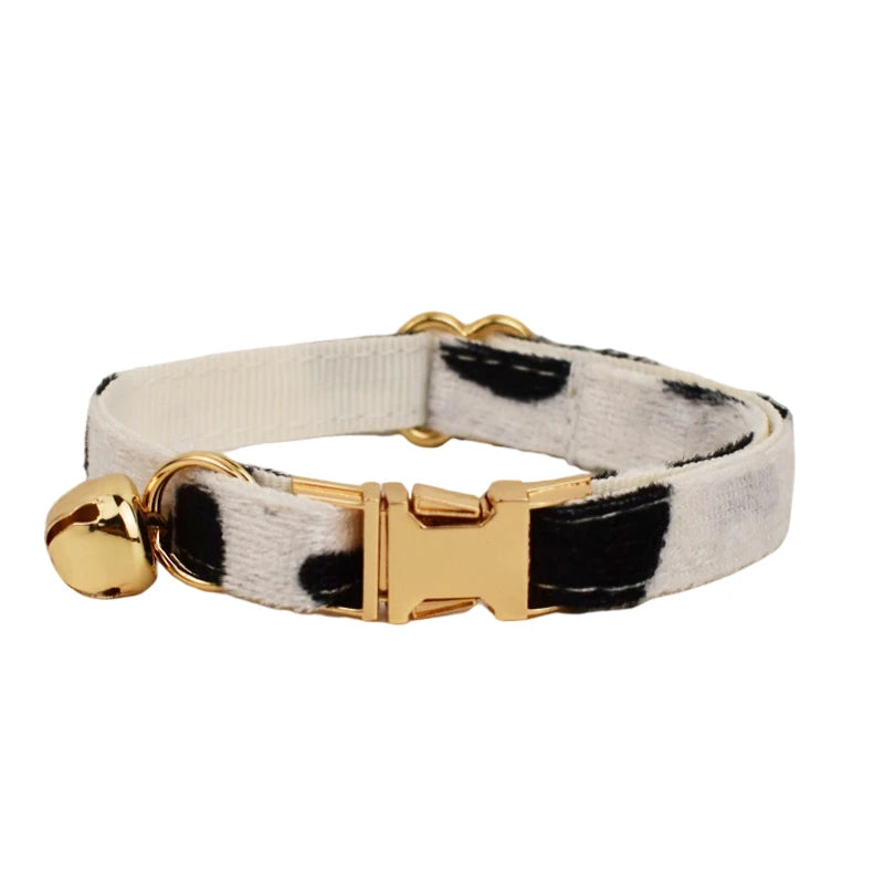 Personalized Adjustable Cat Collar with Bowknot & Bell