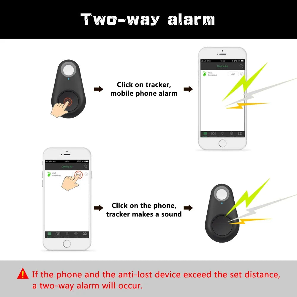 Mini Smart GPS Tracker Waterproof Bluetooth Locator for Pets, Kids & More