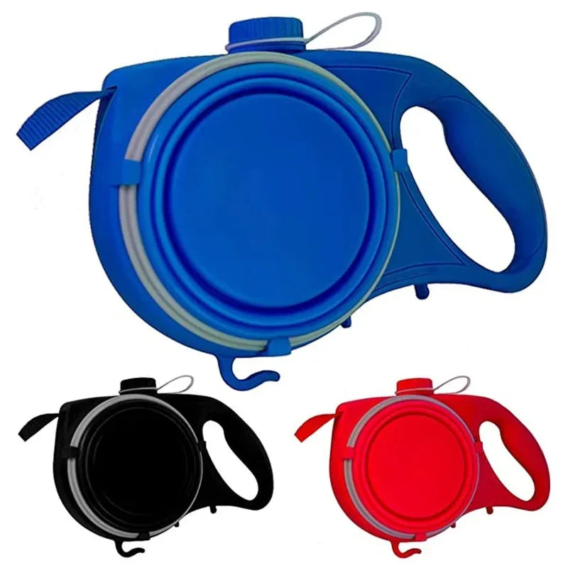 Portable Dog Walking Rope 3-in-1 Pet Leash with Water Bottle