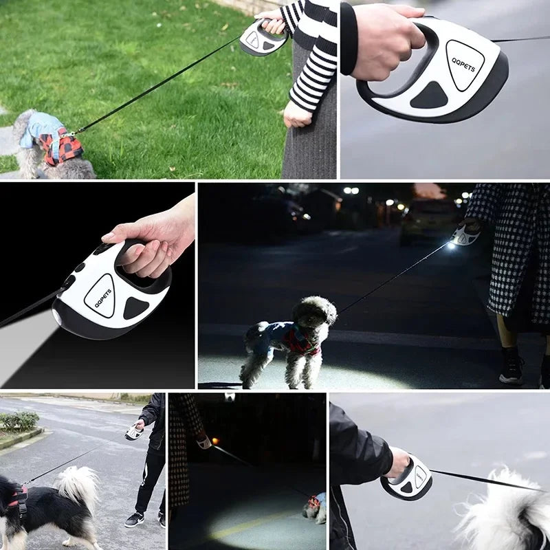 Retractable Pet Leash with LED 3m/5m Fiber Rope for Dogs