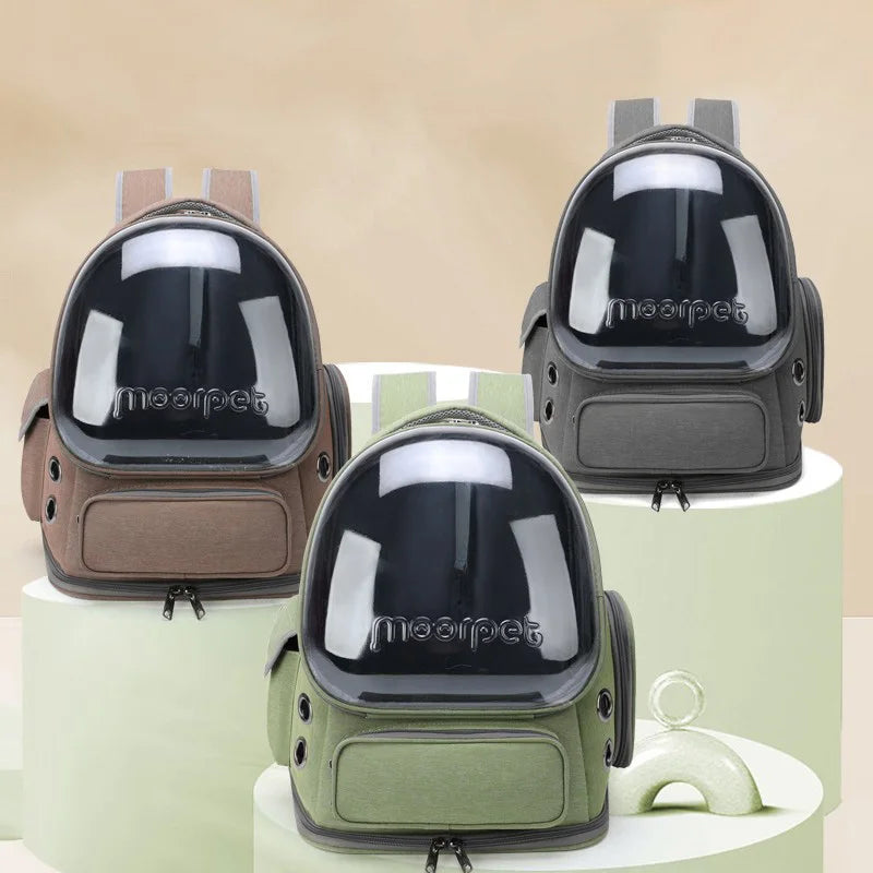 Transparent Pet Carrier Breathable Travel Backpack for Cats & Small Dogs
