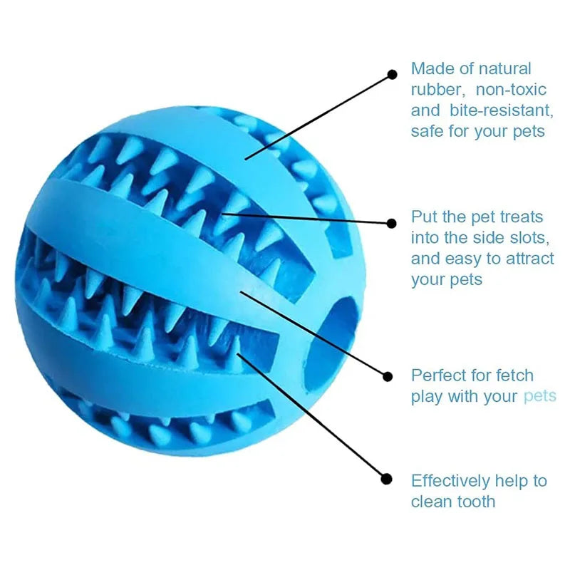 Interactive Rubber Toy Ball Chew & Tooth Cleaning Ball for Dogs & Cats