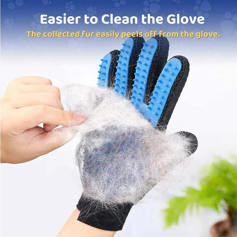 Pet Grooming Gloves Massage & Cleaning Tool for Cats & Dogs