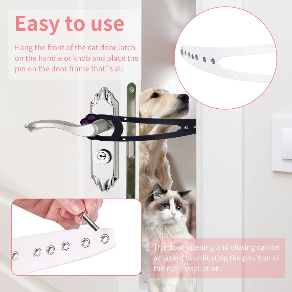 Adjustable Pet Door Latch Prevents Dogs from Entering Cat Space