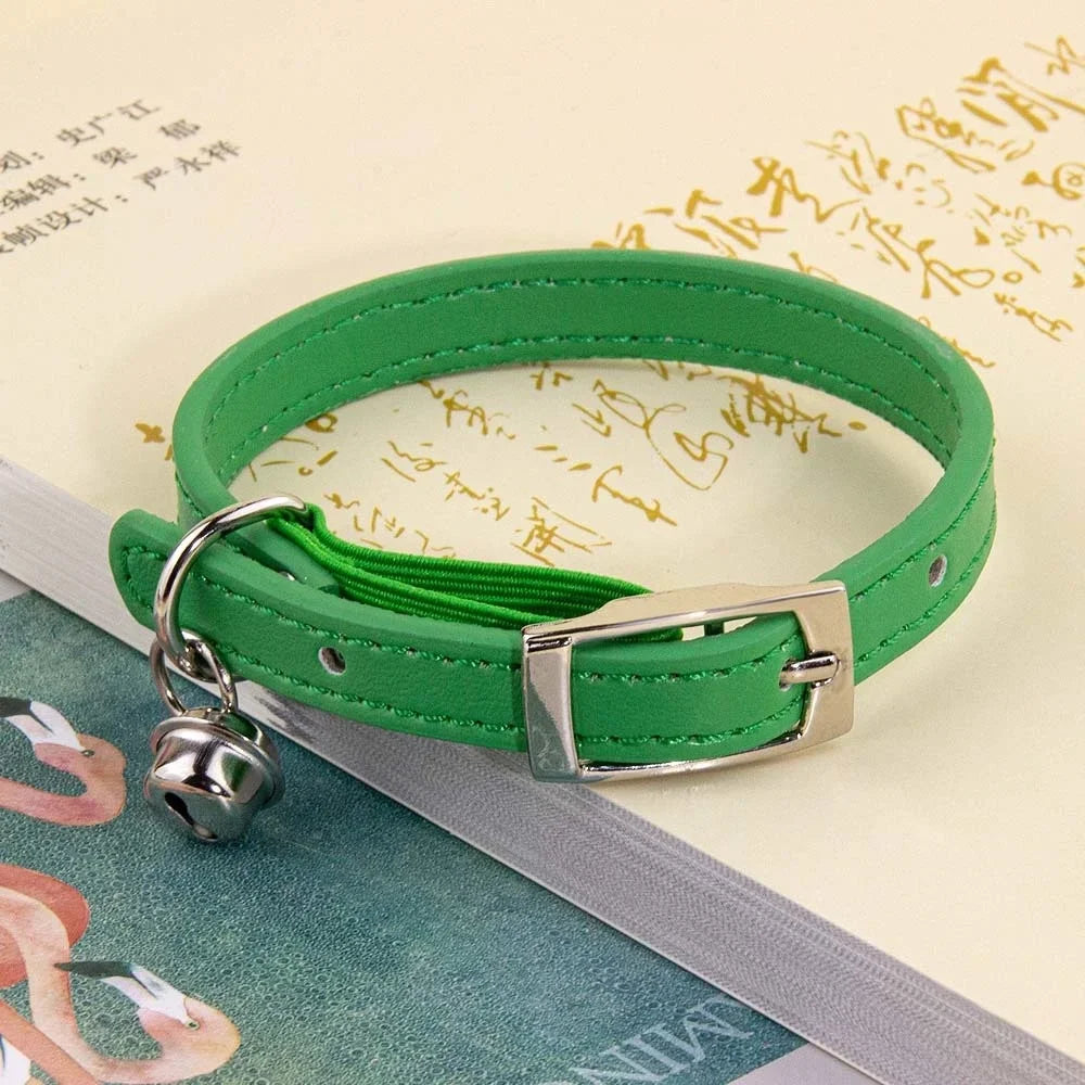 Adjustable Safety Anti-Suffocation Necklace Soft PU Leather Cat Collar