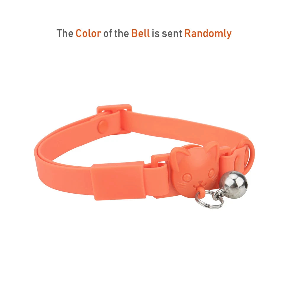 Adjustable Candy Color Kitten Waterproof PVC Cat Collar