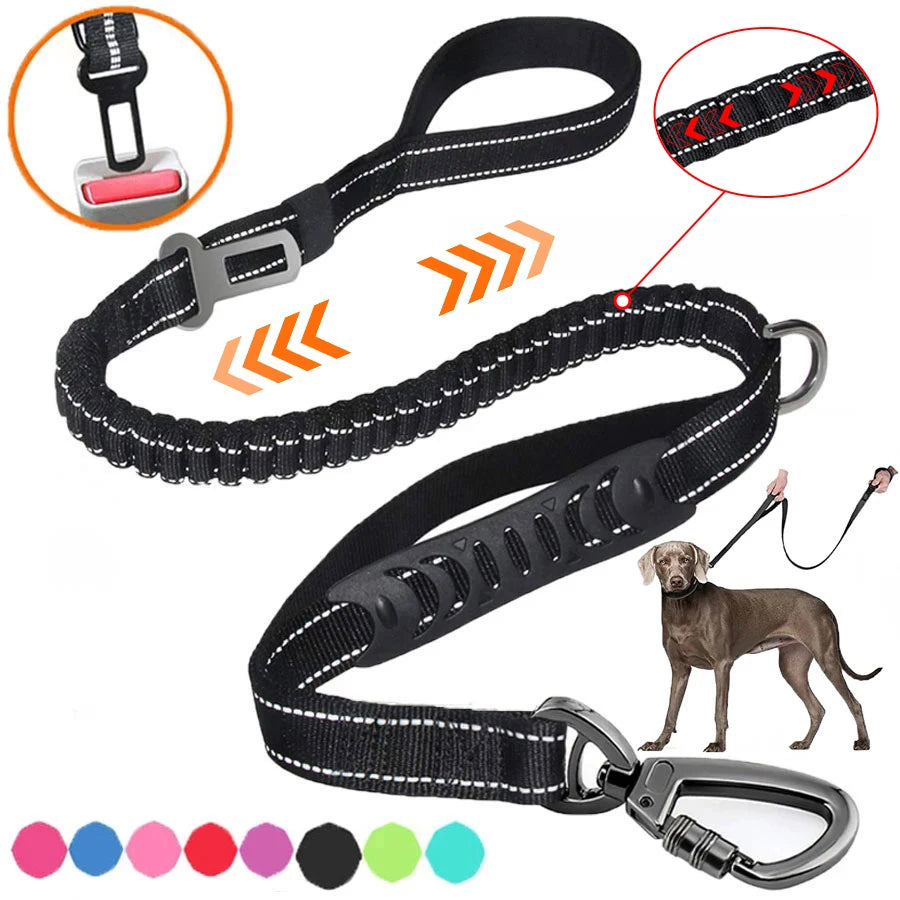 Multifunction Comfort Lead Double Handle Reflective Dog Leash