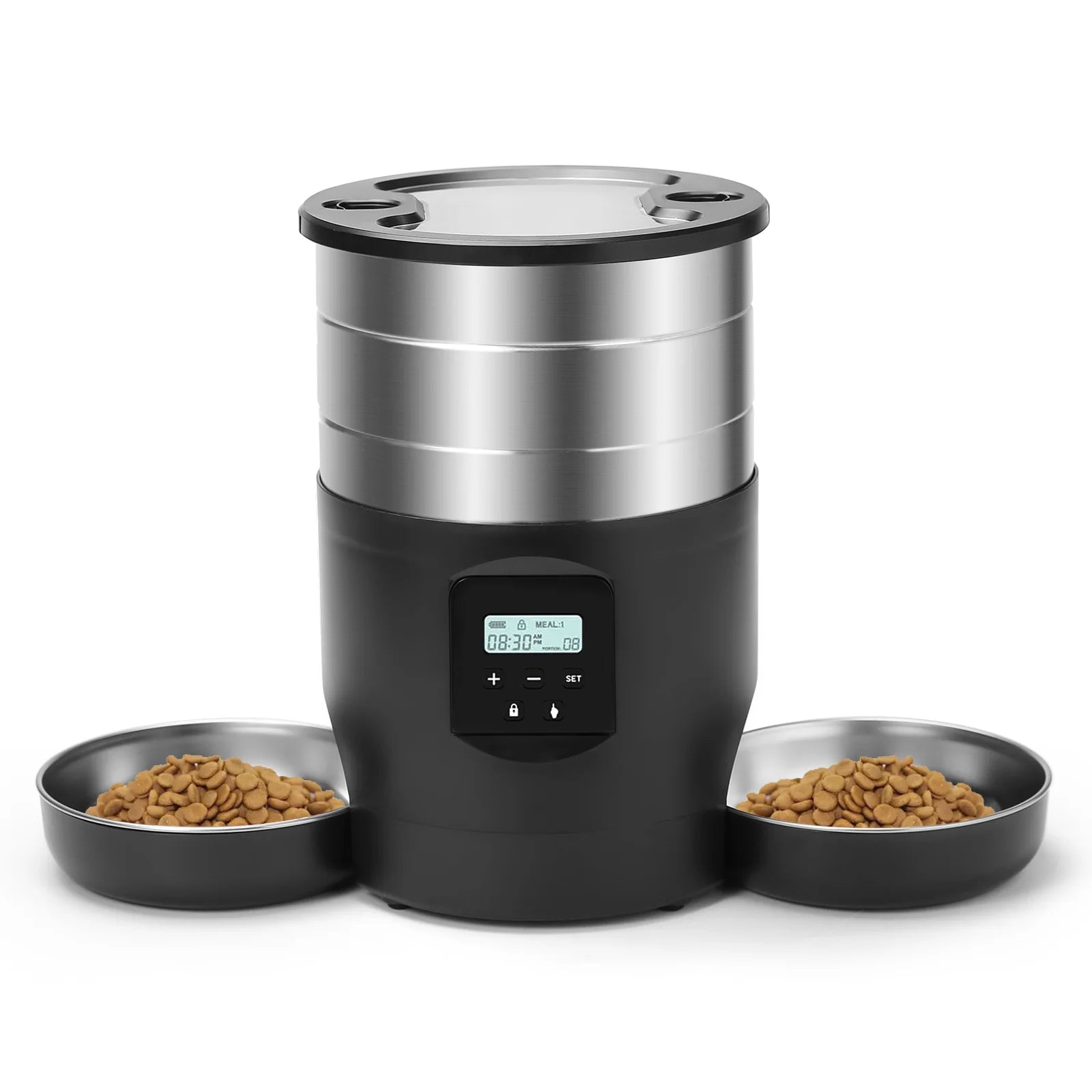 4L Smart Pet Feeder Auto Dispenser with Recording, Scheduled Feeding for 2 Pets